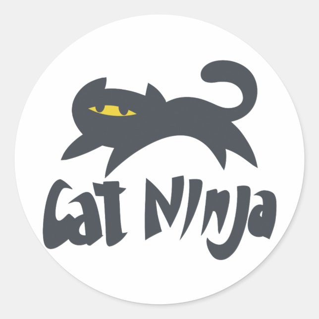 Cat ninja - Farbe auswählen Runder Aufkleber (Vorderseite)