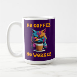 Cat No Coffee No Workee Funny Feline Morning Gesch Kaffeetasse