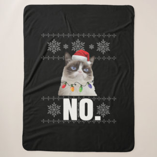 Cat No Grumpy Xmas Katzen Keine hässlichen Weihnac Sherpadecke
