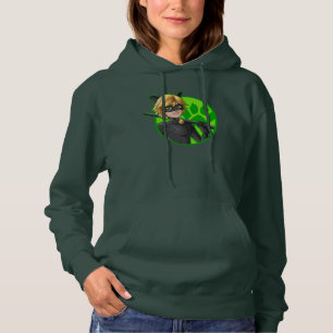 Cat Noir Green Abzeichen Hoodie