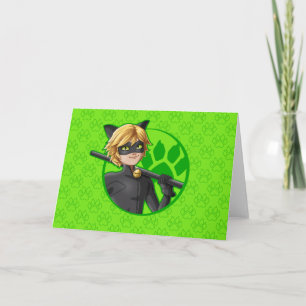 Cat Noir Green Abzeichen Karte