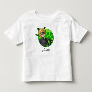 Cat Noir Green Abzeichen Kleinkind T-shirt