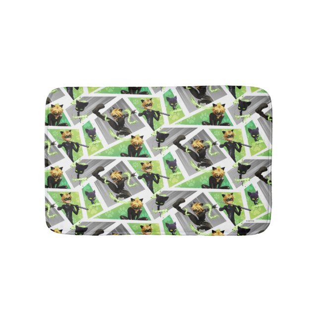 Cat Noir & Plagg Muster Badematte (Vorderseite)