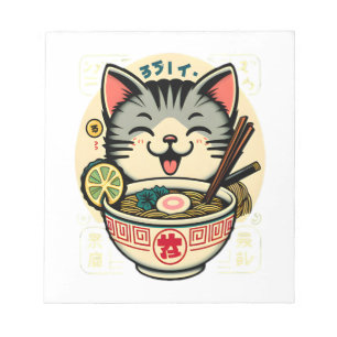 Cat Noodle Japanische Anime ga Kawaii Katze Notizblock
