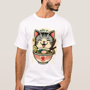 Cat Noodle Japanische Anime ga Kawaii Katze T-Shirt