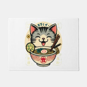 Cat Noodle Japanischer Anime ga Kawaii Cat Fußmatte