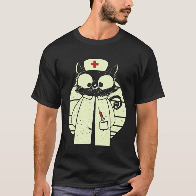 Cat Nurse Cat Caregiver Disguise T-Shirt (Vorderseite)