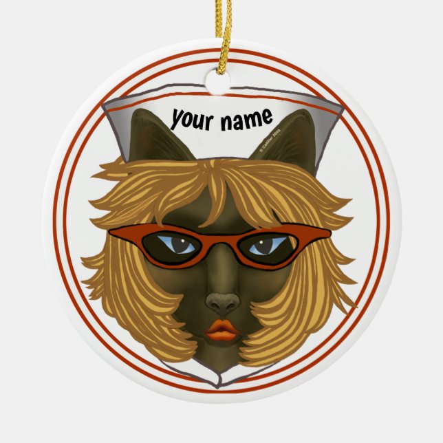 Cat Nurse Keramik Ornament (Vorne)