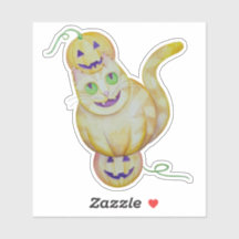 Cat-O-Lantern-Aufkleber