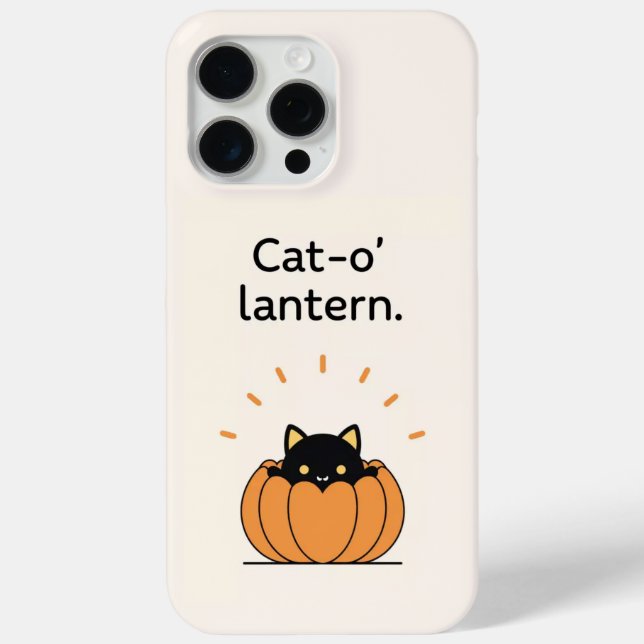 Cat-o’ Lantern Black Cat Pumpkin Phone Case (Rückseite)