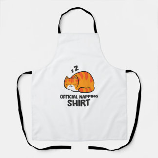 Cat Offiziell Napping Shirt Schlafkatze Pajama Schürze