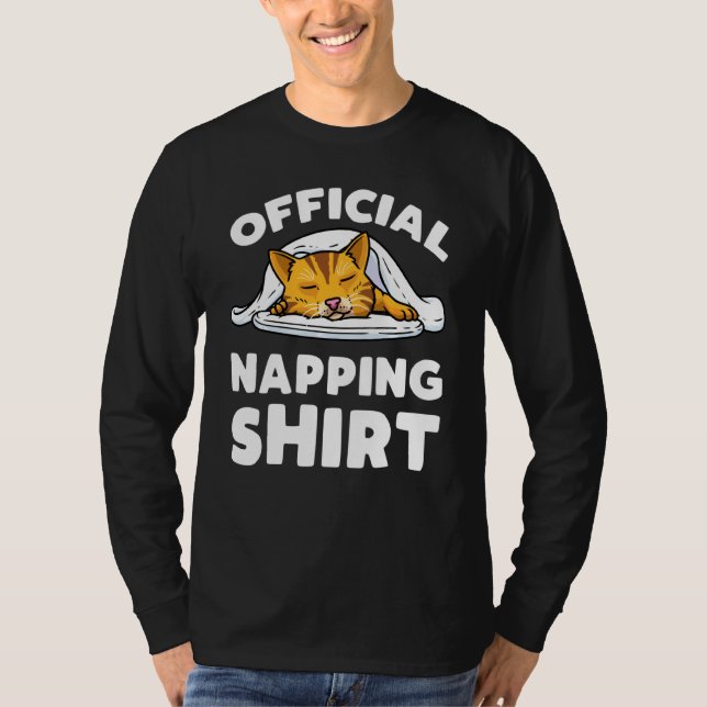 Cat Offiziell Sleeping Pajama Cat Napping T-Shirt (Vorderseite)