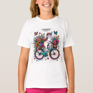 Cat on Bicycle Design T - Shirt