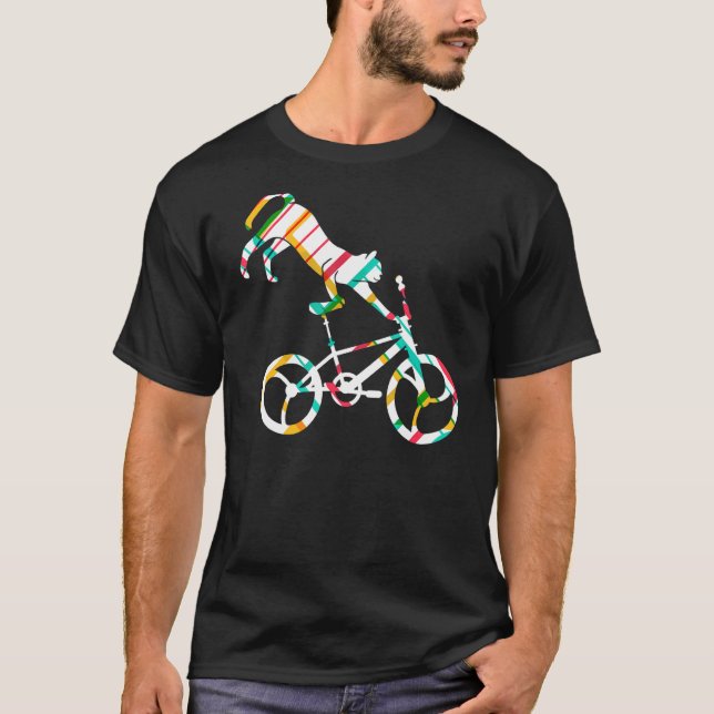 Cat on BMX bike Kitten Bike Radfahren Fahrrad T-Shirt (Vorderseite)