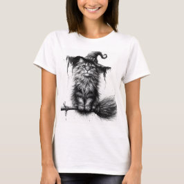 Cat on Broomstick T-Shirt