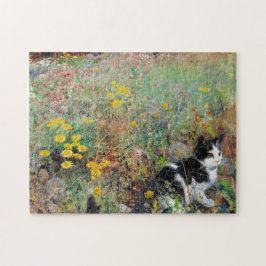 Cat on Flowerbed