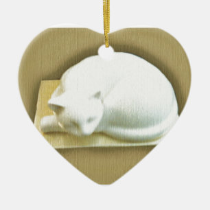 Cat on Gold Box II Keramikornament
