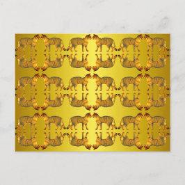 Cat on Gold Postcard Postkarte