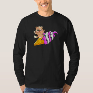 Cat On Ice Cream Cone Cat Sommerferien T-Shirt