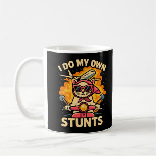 Cat On Scooter Ich mache meine eigenen Stunts Kaffeetasse