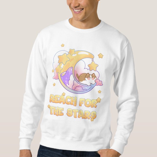 cat on the moon sweatshirt (Vorderseite)