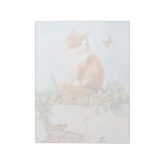 Cat on Wall - 11" x 8,5" Notepad Notizblock