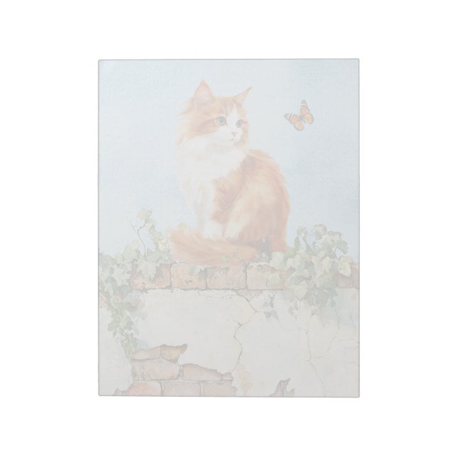 Cat on Wall - 11" x 8,5" Notepad Notizblock (Rotiert)
