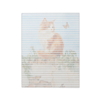 Cat on Wall Lined - 11" x 8,5" Notepad Notizblock