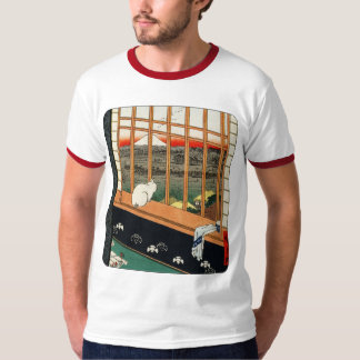 Cat on Window von Hiroshige 歌 川 広 重 T-Shirt