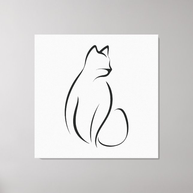 Cat one line Design Leinwanddruck (Vorderseite)