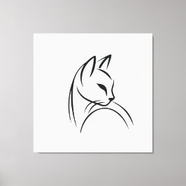Cat one line minimalistisches Design Leinwanddruck