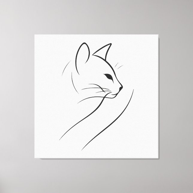 Cat one line minimalistisches elegantes Design Leinwanddruck (Vorderseite)
