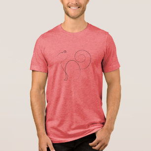 Cat One Line Zeichn Art Tri-Blend Shirt