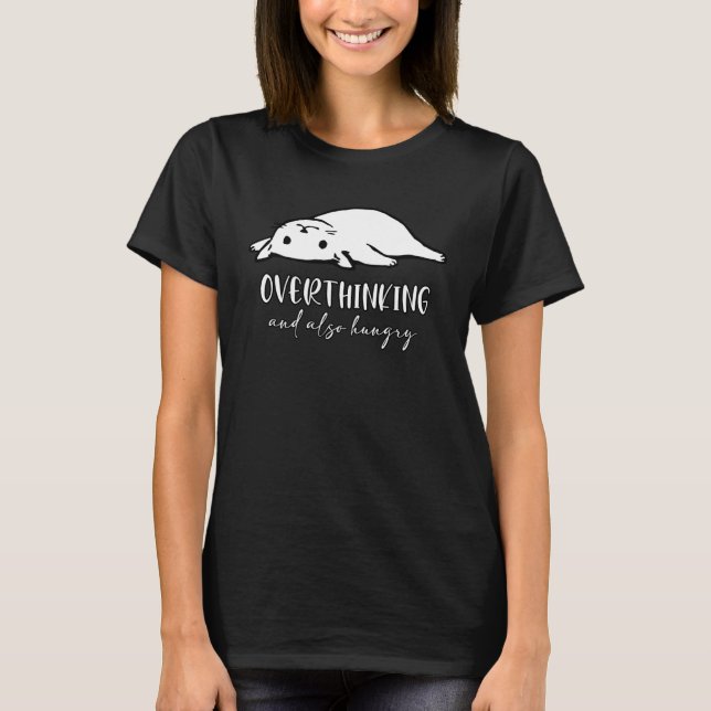 Cat Overthinking And Also Hungry  Cat  Cute Cat T-Shirt (Vorderseite)