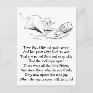 Cat Overturn Fisch Jar Postkarte