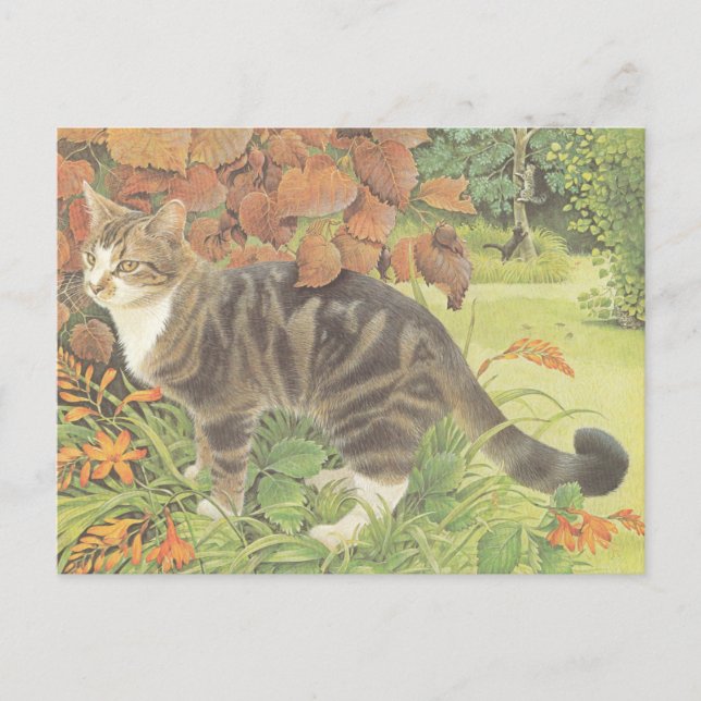 CAT PAINTED POSTCARD POSTKARTE (Vorderseite)