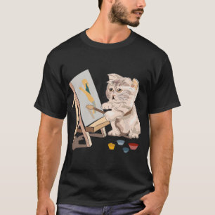 Cat Painting-Zeichen T-Shirt