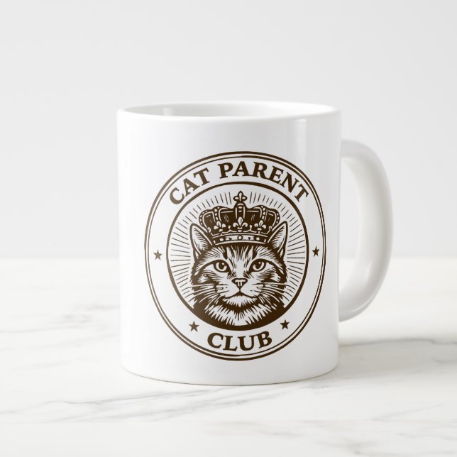 Cat Parent Club – For Humans Owned by Cats Jumbo-Tasse (Vorderseite Rechts)