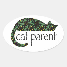 Cat Parent Ovaler Aufkleber