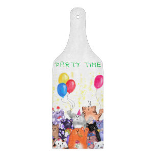 Cat Party Cutting Board Schneidebrett