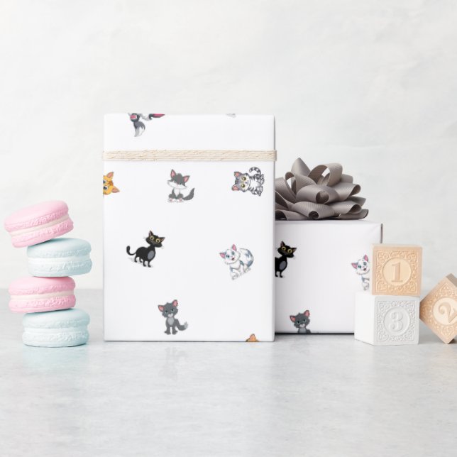 Cat Party Geschenkpapier (Babyparty)
