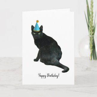 Cat Party Hat Birthday Card Karte