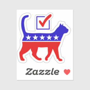 Cat Party Logo Feline Politics Grosses Party von M Aufkleber