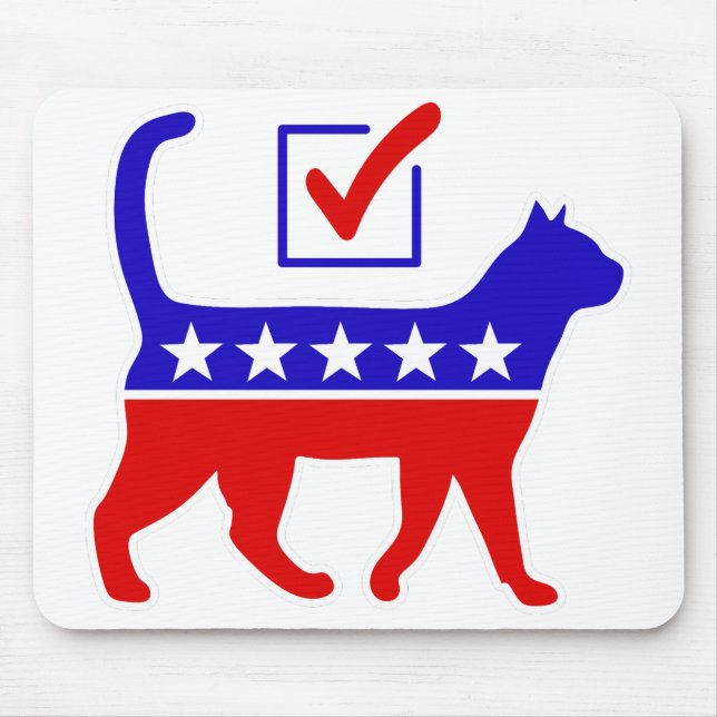 Cat Party Logo Feline Politics Grosses Party von M Mousepad (Vorne)