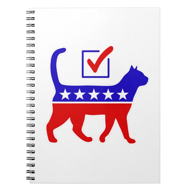 Cat Party Logo Feline Politics Grosses Party von M Notizblock (Vorderseite)