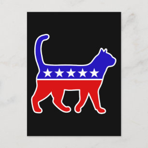 Cat Party Logo Feline Politics Grosses Party von M Postkarte