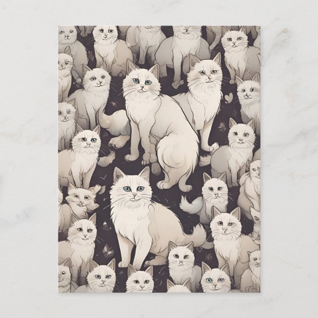 Cat Party Postkarte (Vorderseite)