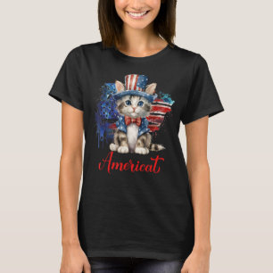 Cat Patriotic USA Cat Cat Mamas 4. Juli 1 T-Shirt