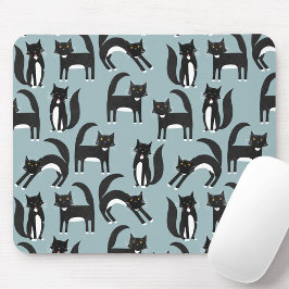 Cat Pattern Blau Mousepad