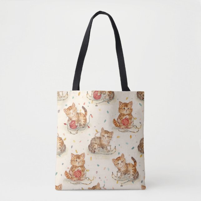 cat pattern christmas tasche (Vorderseite)